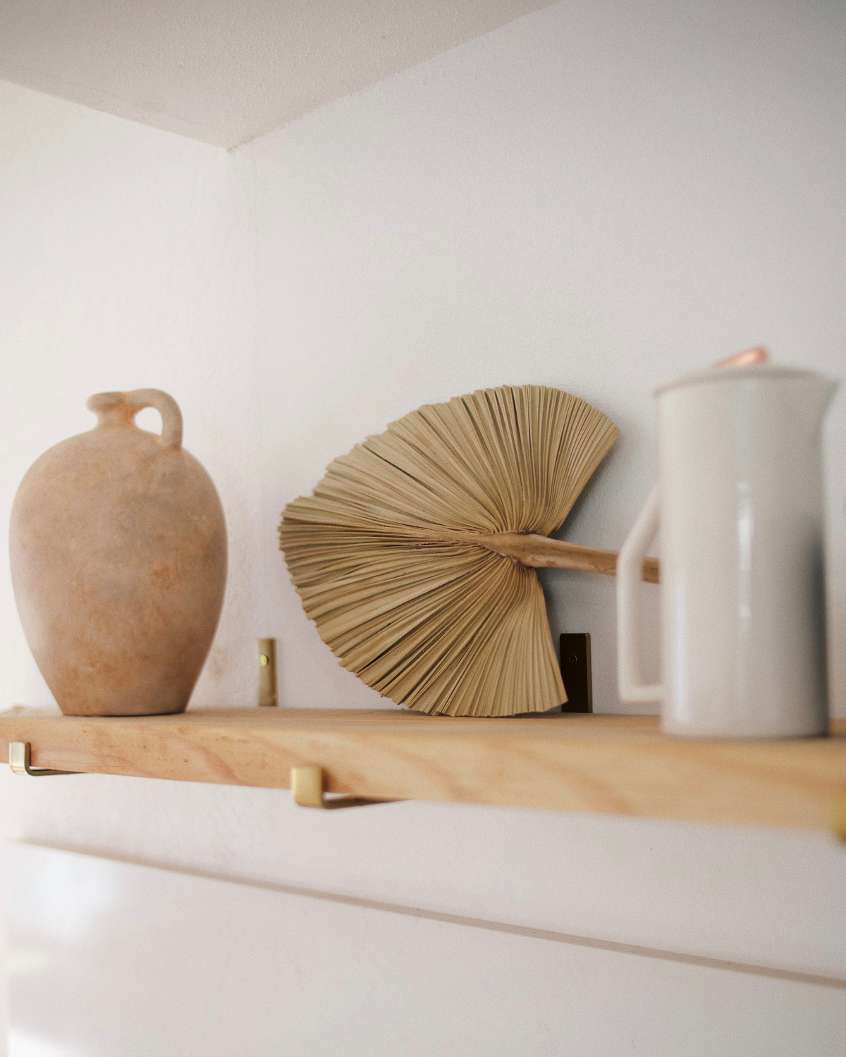 Brown Wooden Table Decor on White Wooden Table